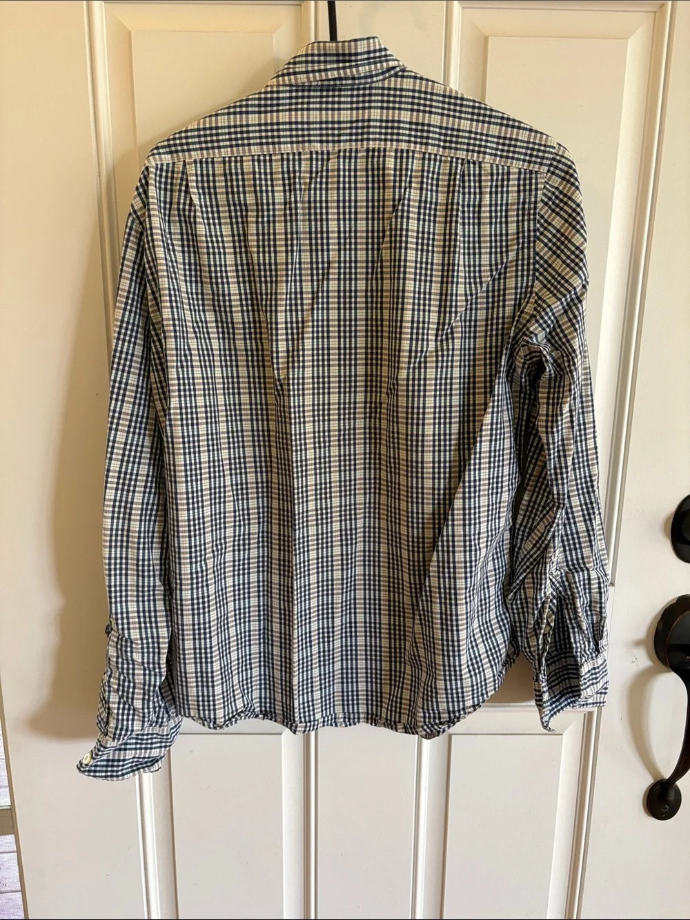 J Crew Classic Men's Button-Down Plaid Shirt - Blue & White